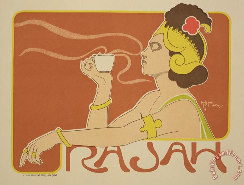 Reproduction Of A Poster Advertising The 'cafe Rajah' painting - Henri Georges Jean Isidore Reproduction Of A Poster Advertising The 'cafe Rajah' Art Print