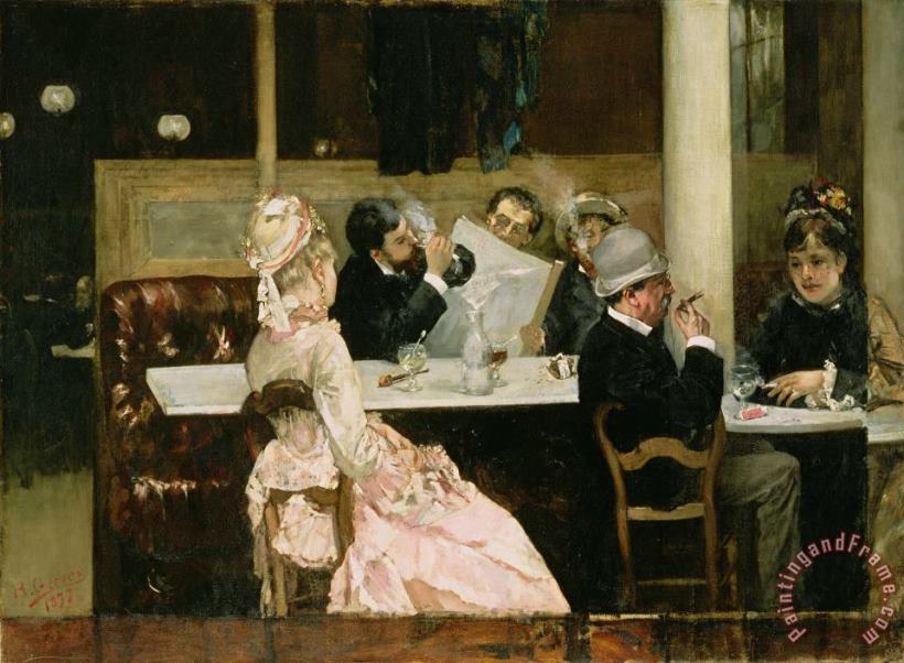 Henri Gervex Cafe Scene in Paris Art Painting