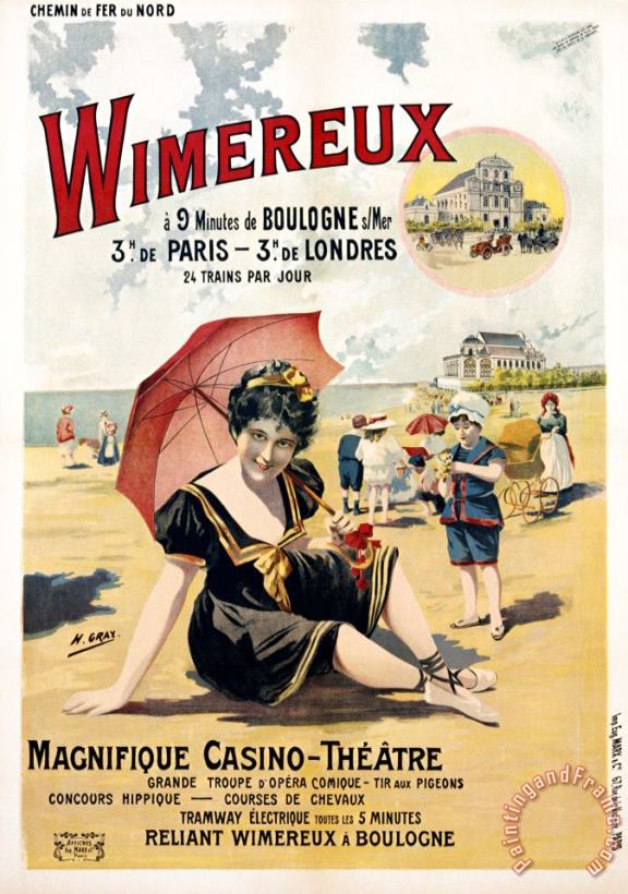 Wimereux Travel Poster painting - Henri Gray Wimereux Travel Poster Art Print