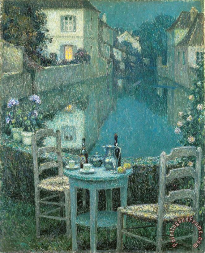 Henri Le Sidaner Small Table in Evening Dusk Art Print