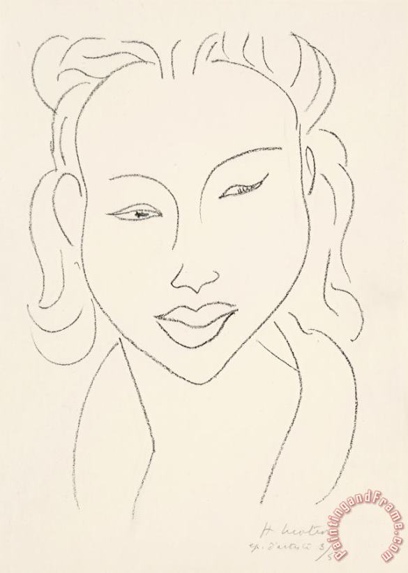 Chinoise Au Visage De Face, 1947 painting - Henri Matisse Chinoise Au Visage De Face, 1947 Art Print