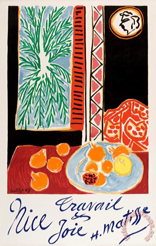Henri Matisse Nice Travail Et Joie, 1947 Art Print