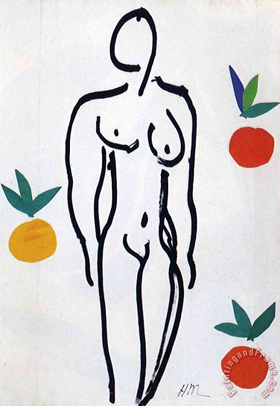Nude with Oranges 1951 painting - Henri Matisse Nude with Oranges 1951 Art Print