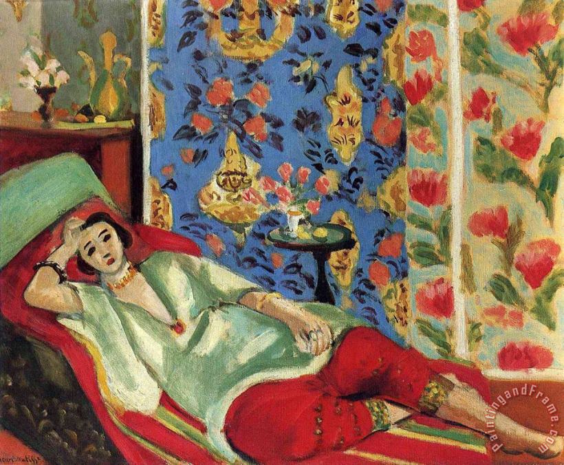 Henri Matisse Odalisque in Red Trousers 1921 Art Painting