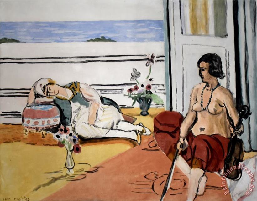 Henri Matisse Odalisque on The Terrace Odalisque Sur La Terrasse, 1922 Art Print