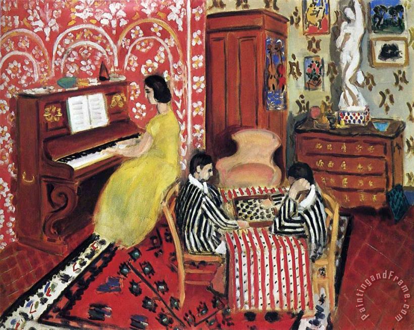 Pianist And Checker Players 1924 painting - Henri Matisse Pianist And Checker Players 1924 Art Print
