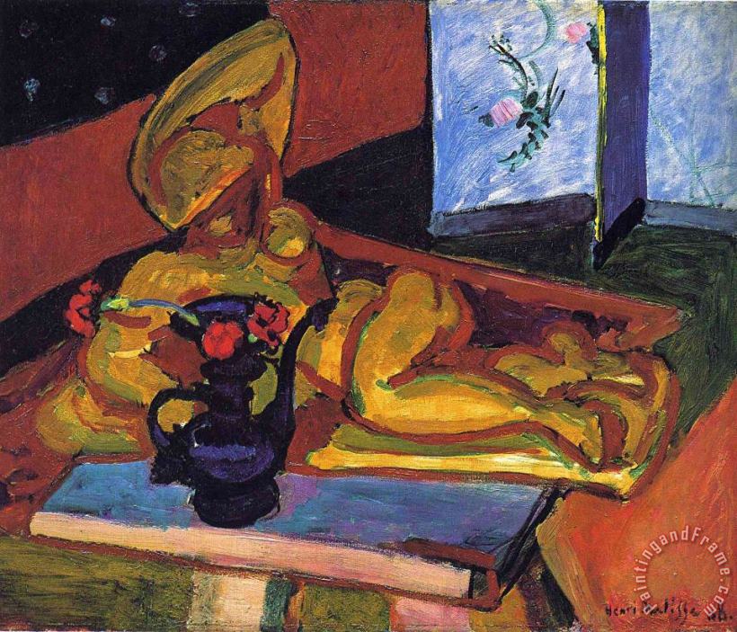 Sculpture And Persian Vase 1908 painting - Henri Matisse Sculpture And Persian Vase 1908 Art Print