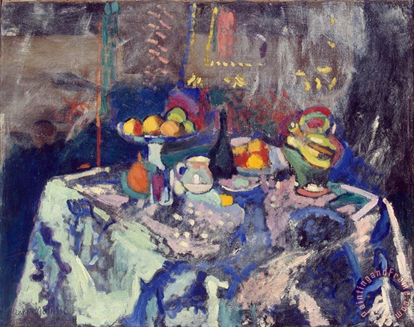 Henri Matisse Vase Bottle And Fruit Art Painting