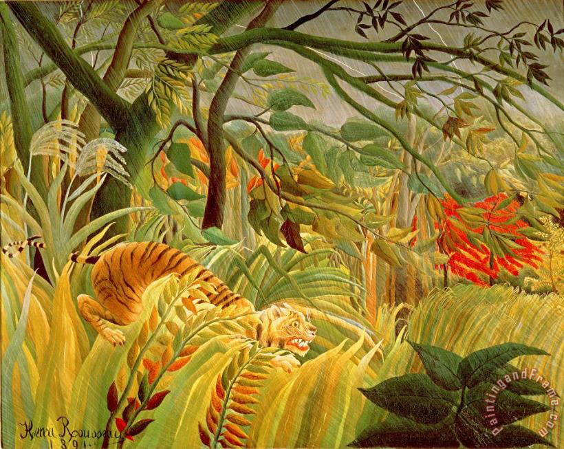 Henri Rousseau Tiger in a Tropical Storm Art Painting