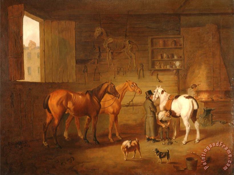 Henry Bernard Chalon The Blacksmith's Shop Art Painting