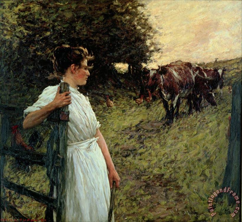 Henry Herbert La Thangue The Farmer's Daughter Art Painting