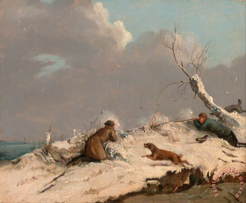 Henry Thomas Alken Duck Shooting in Winter Art Painting