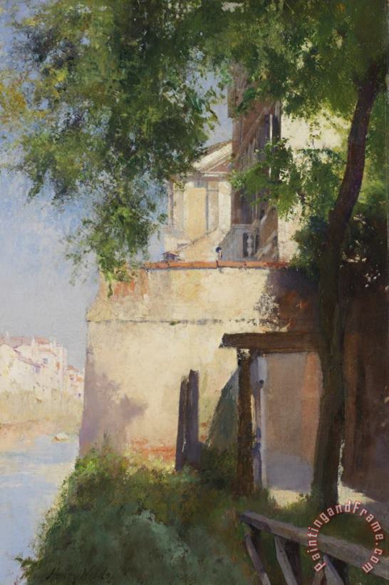 A View of Venice from a Terrace painting - Henry Woods A View of Venice from a Terrace Art Print