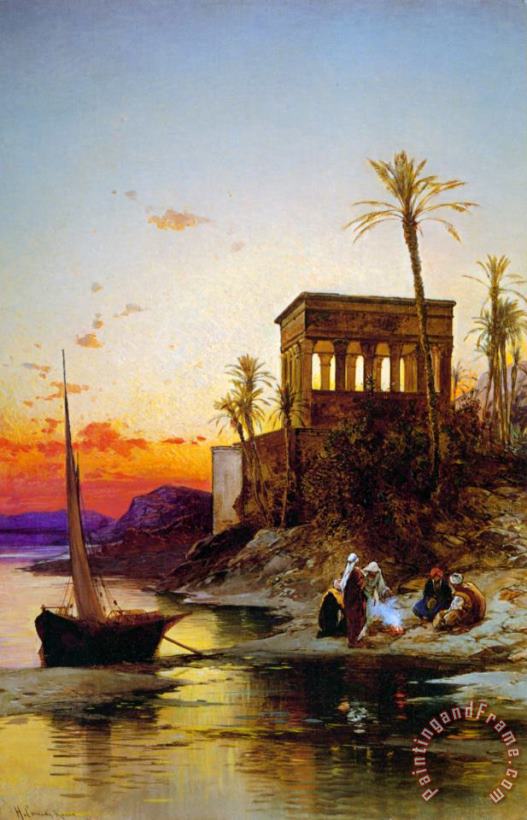Hermann David Solomon Corrodi Kiosk of Trajan Philae on The Nile Art Painting