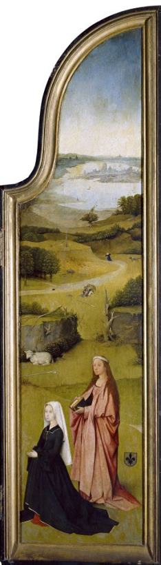 St. Agnes with The Donor Right Wing of Adoration of The Magi painting - Hieronymus Bosch St. Agnes with The Donor Right Wing of Adoration of The Magi Art Print