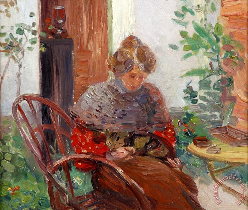 Woman in Garden painting - Hippolyte Petitjean Woman in Garden Art Print
