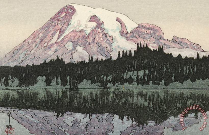 Reflection Lake (refurekishion Ko) painting - Hiroshi Yoshida Reflection Lake (refurekishion Ko) Art Print