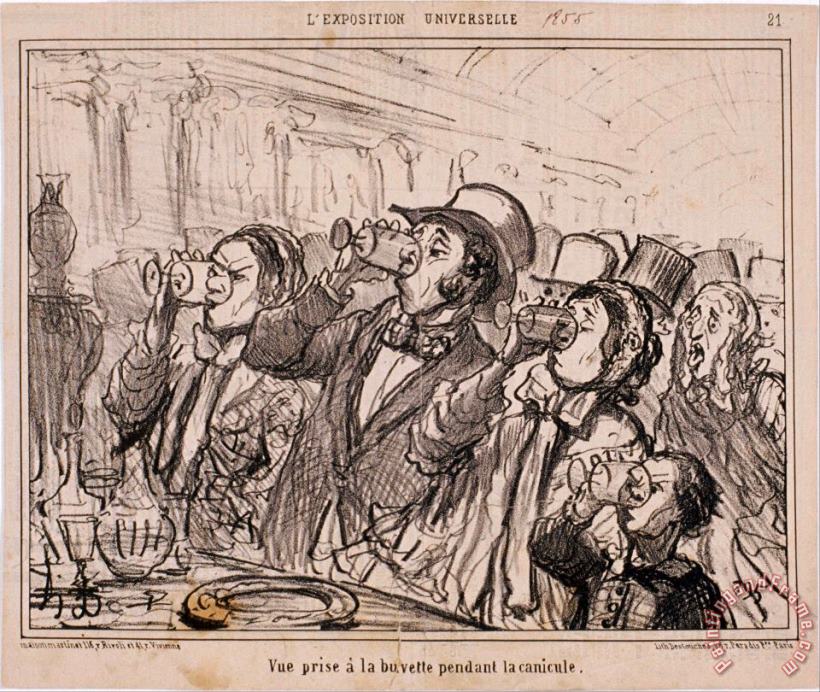 Honore Daumier L'exposition Universelle Vue Prise a La Buvette Pendant La Canicule Art Print
