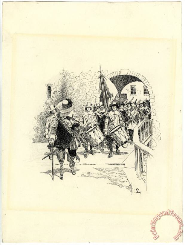 Howard Pyle Tailpiece for The Evolution of New York, II (was Called Peter Stuyvesant) Art Print