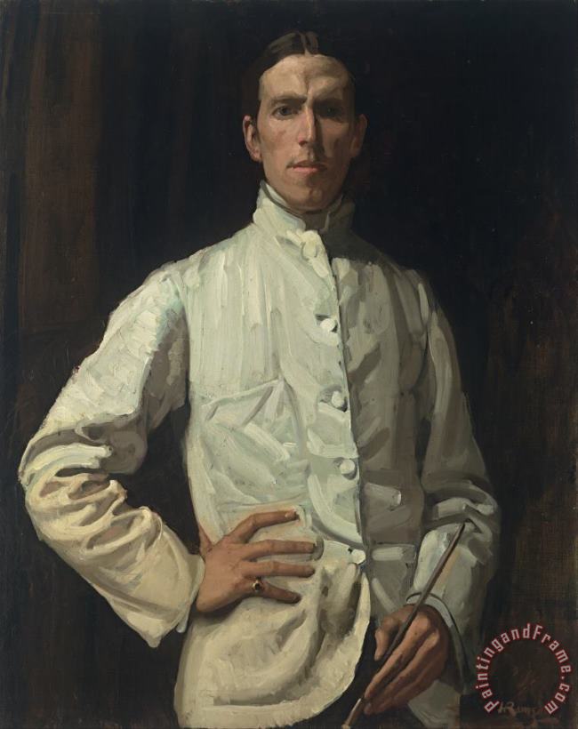 Self Portrait in White Jacket painting - Hugh Ramsay Self Portrait in White Jacket Art Print