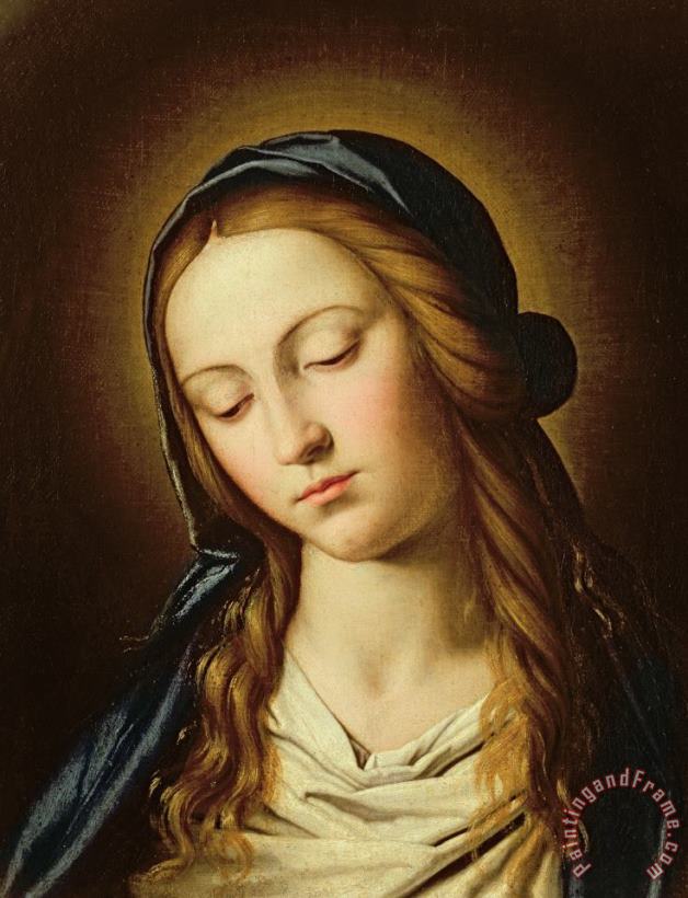 Head of the Madonna painting - Il Sassoferrato Head of the Madonna Art Print