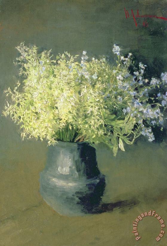 Wild Lilacs And Forget Me Nots painting - Isaak Ilyich Levitan Wild Lilacs And Forget Me Nots Art Print