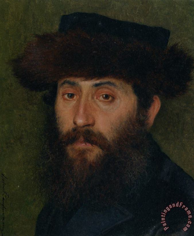 Isidor Kaufmann Portrait of a Man with Streimel Art Print