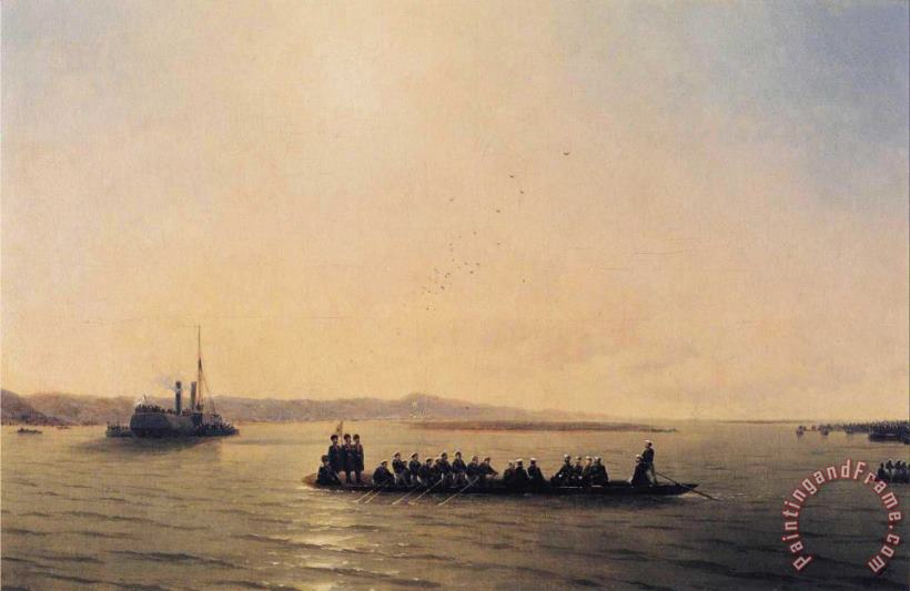 Alexander II Crossing The Danube painting - Ivan Constantinovich Aivazovsky Alexander II Crossing The Danube Art Print