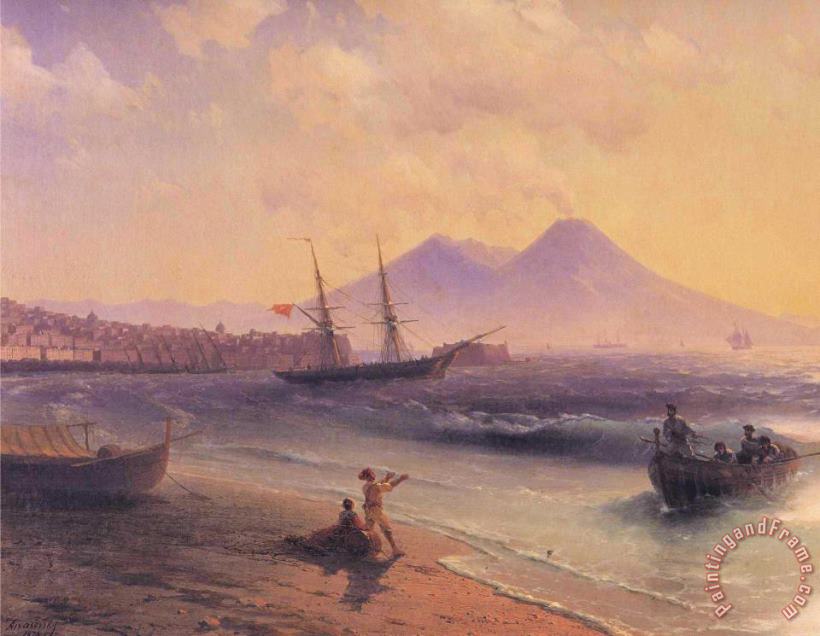 Fishermen Returning Near Naples Detail painting - Ivan Constantinovich Aivazovsky Fishermen Returning Near Naples Detail Art Print