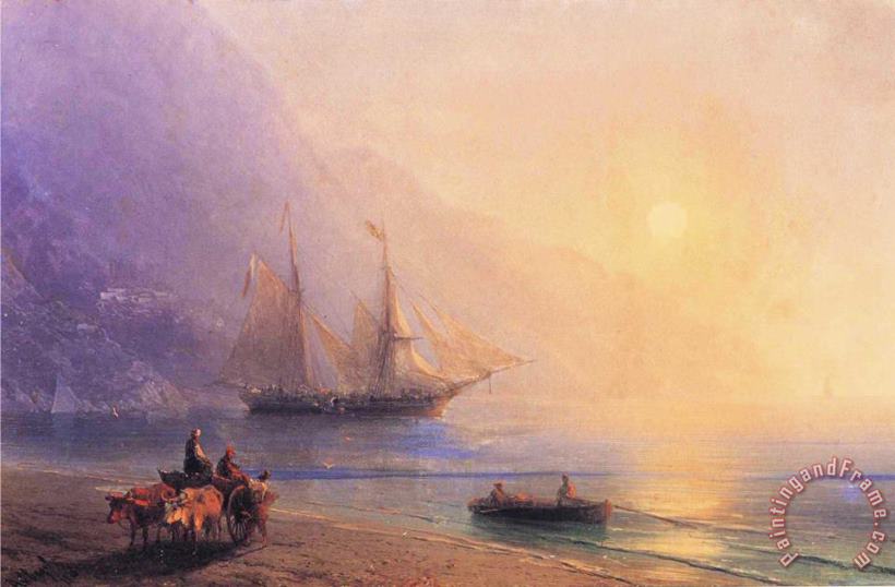 Loading Provisions Off The Crimean Coast painting - Ivan Constantinovich Aivazovsky Loading Provisions Off The Crimean Coast Art Print