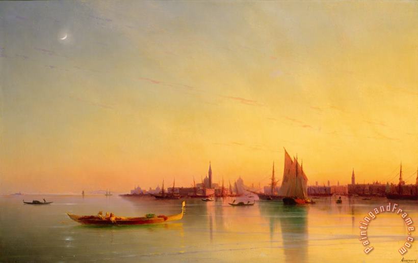 Ivan Konstantinovich Aivazovsky Venice from the Lagoon at Sunset Art Painting