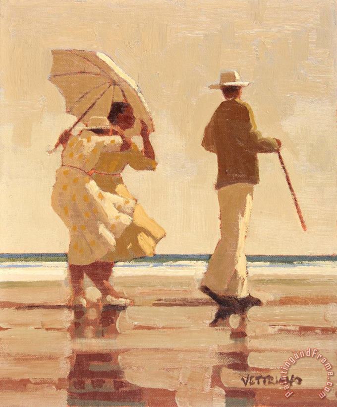 Jack Vettriano Incident on The Beach, 1991 Art Painting