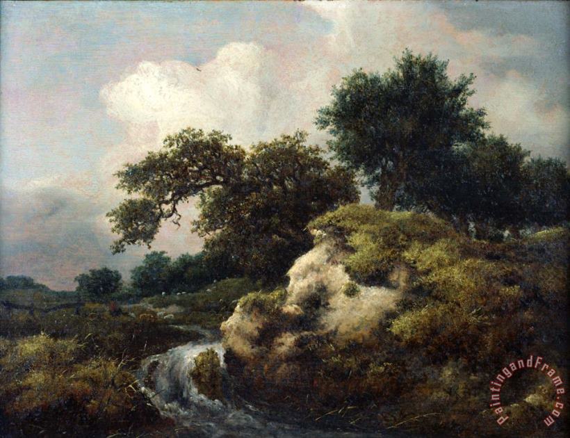 Jacob Isaacksz. van Ruisdael Landscape with Dune And Small Waterfall Art Print