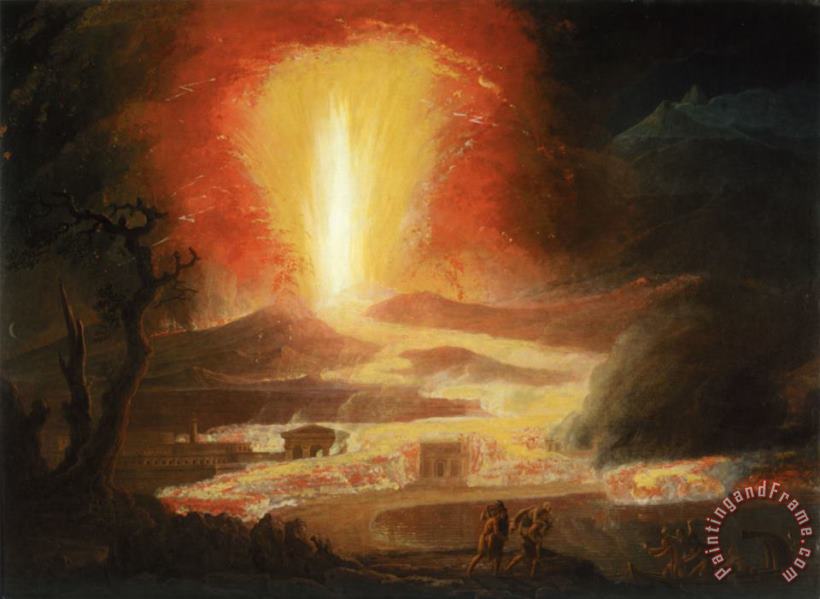 The Eruption of Etna, with The Pious Brothers of Catalina painting - Jacob More The Eruption of Etna, with The Pious Brothers of Catalina Art Print