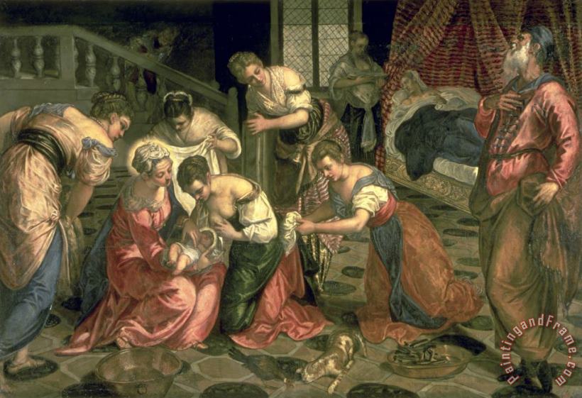 Jacopo Robusti Tintoretto The Birth of St. John The Baptist Art Painting