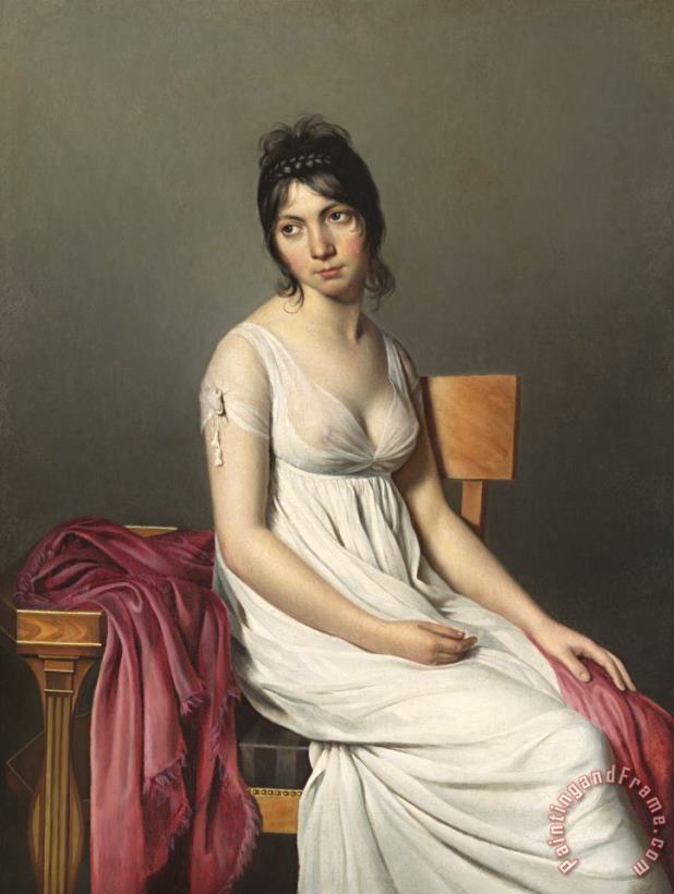 Jacques Louis David Portrait Of A Young Woman In White Art Painting