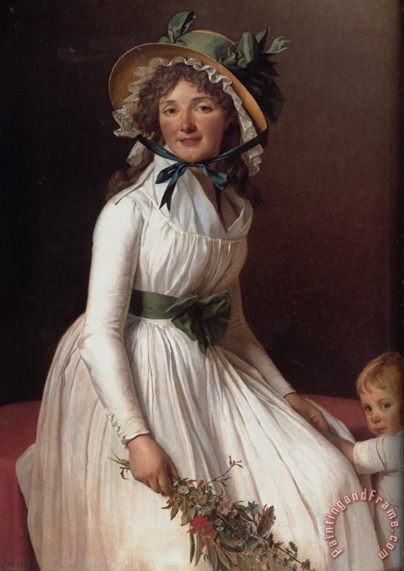 Jacques Louis David Portrait of Emilie Seriziat And Her Son Art Print