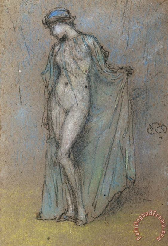 Female Nude with Diaphanous Gown painting - James Abbott McNeill Whistler Female Nude with Diaphanous Gown Art Print