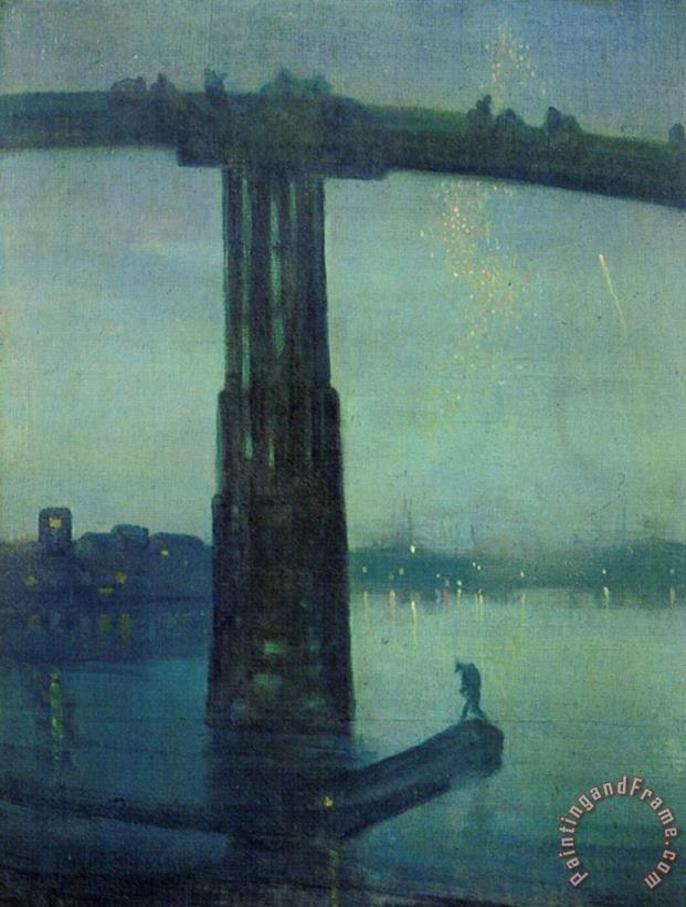 James Abbott McNeill Whistler Nocturne in Blue And Green painting
