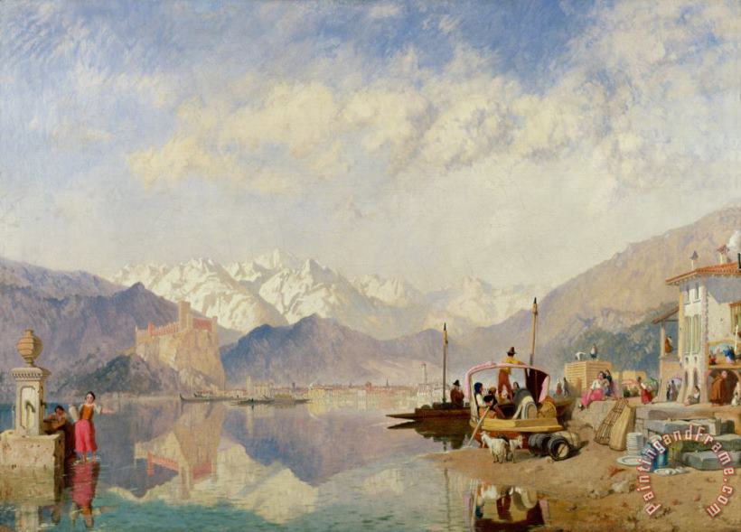 James Baker Pyne Recollections of the Lago Maggiore Market Day at Pallanza Art Print