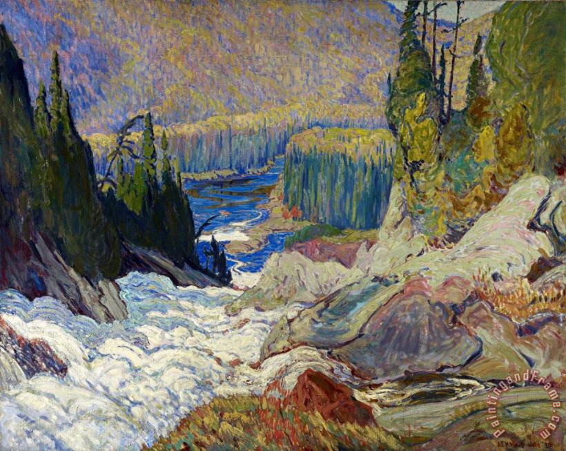 Falls, Montreal River painting - James Edward Hervey MacDonald Falls, Montreal River Art Print