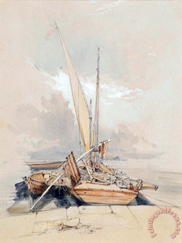 James Holland Boats At Quayside Lake Geneva Art Print