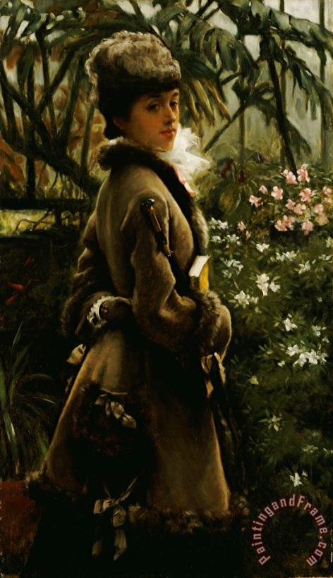 In the Greenhouse painting - James Jacques Joseph Tissot In the Greenhouse Art Print