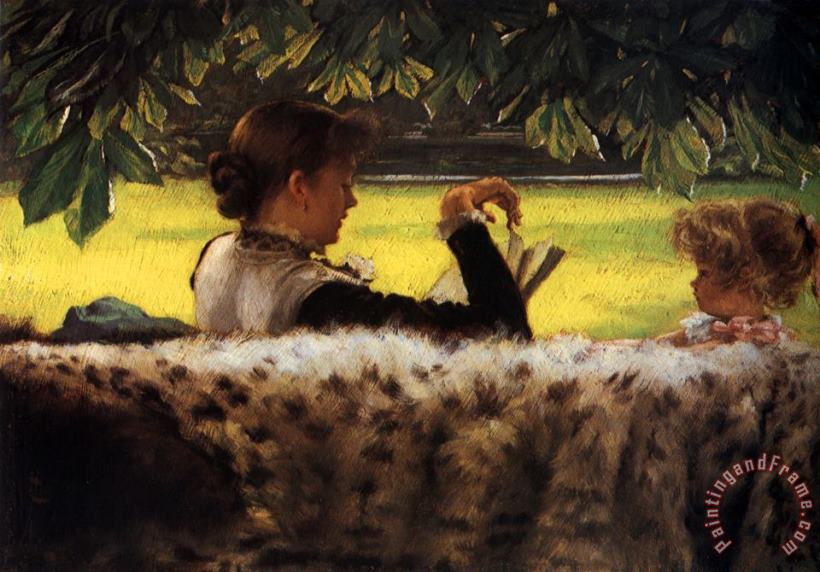 James Jacques Joseph Tissot Reading a Story Art Painting