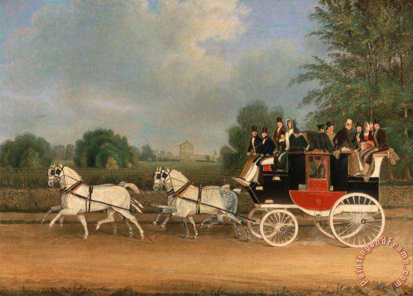 The London Faringdon Coach Passing Buckland House, Berkshire painting - James Pollard The London Faringdon Coach Passing Buckland House, Berkshire Art Print