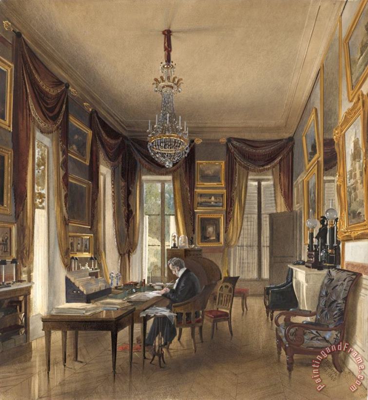 James Roberts The Study of King Louis Philippe at Neuilly Art Print