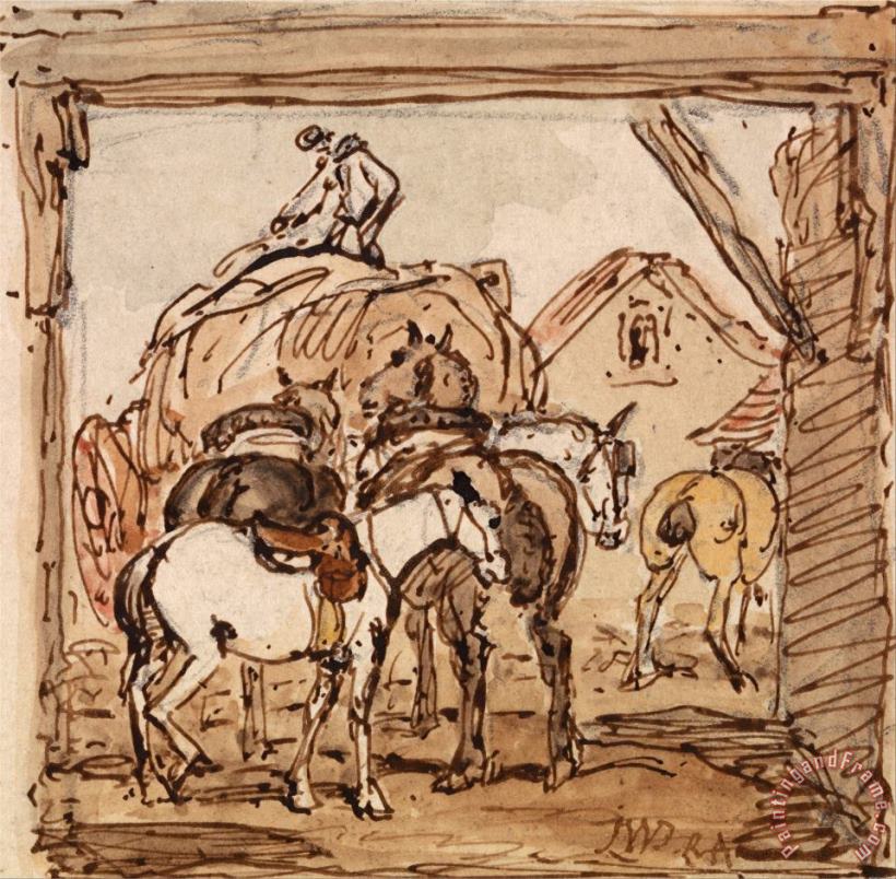 Farmyard And Horses painting - James Ward Farmyard And Horses Art Print