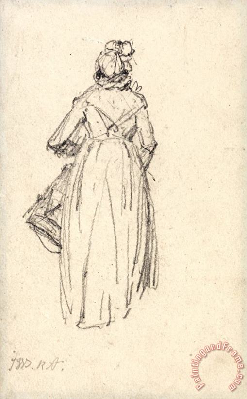 James Ward Woman Standing, Seen From The Back Art Print