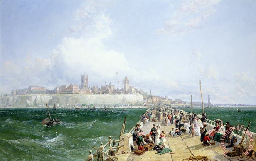 A View of Margate from the Pier painting - James Webb A View of Margate from the Pier Art Print