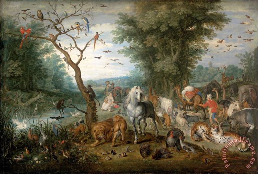 Jan Breughel Paradise Landscape with Animals Art Painting